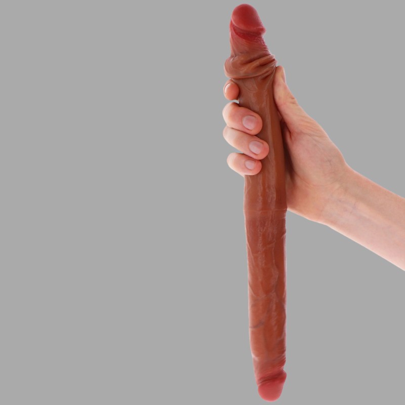 Dildo duplo realista de silicone - 40 cm x 4 cm ø - com prepúcio móvel - 4