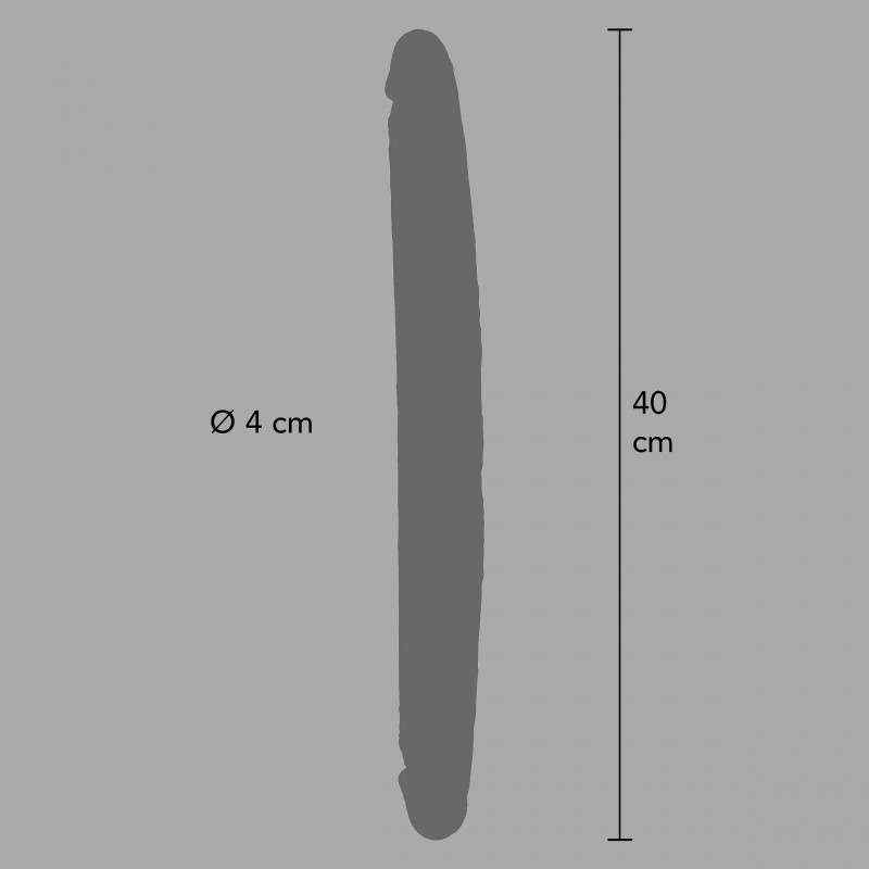 Double gode réaliste en silicone - 40 cm x 4 cm ø - avec prépuce mobile - 6