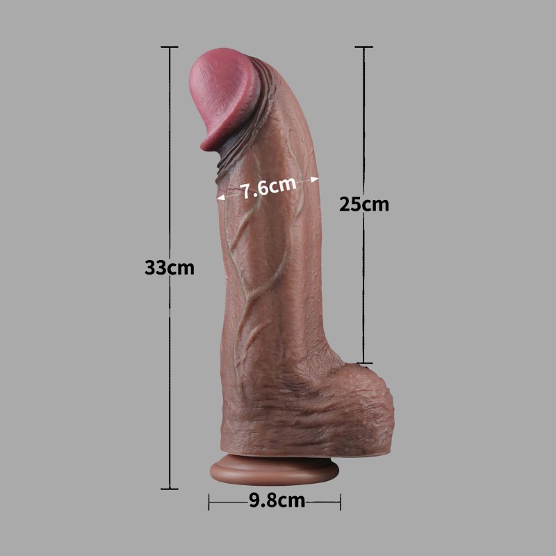 Realistischer XXL Dildo 33 cm (Ø 5,5 cm) aus Dual Layered Silicone - BBC - 11