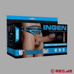 Hyperrealistischer Strap-On mit hohlem Dildo (26 cm) – Größe XS–S–M