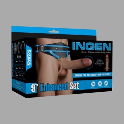 Strap-on hyperréaliste avec gode creux (23 cm) – taille XS, S, M - Thumbnail