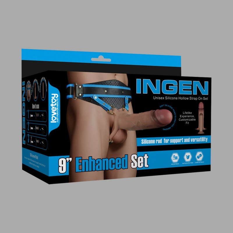 Hyper-Realistic Hollow Strap-On with 9-Inch (23 cm) Dildo - Size XS/S/M - 2