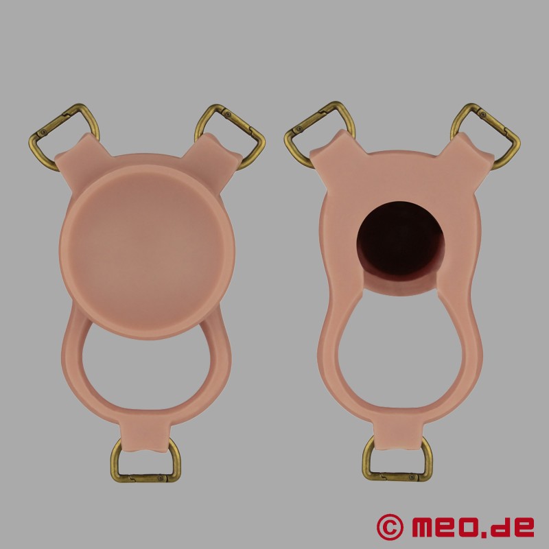 Strap-on iperrealistico con dildo cavo (23 cm) – taglia L, XL, XXL - 10