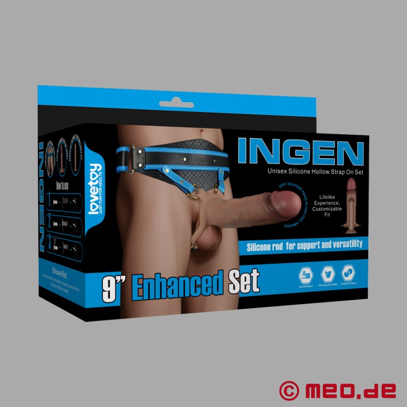 Strap-on hiperrealist cu dildo gol (23 cm) - Marimea L-XL-XXL - 2