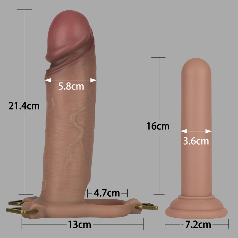 Strap-on hyperréaliste avec gode creux (23 cm) – taille L, XL, XXL - 17