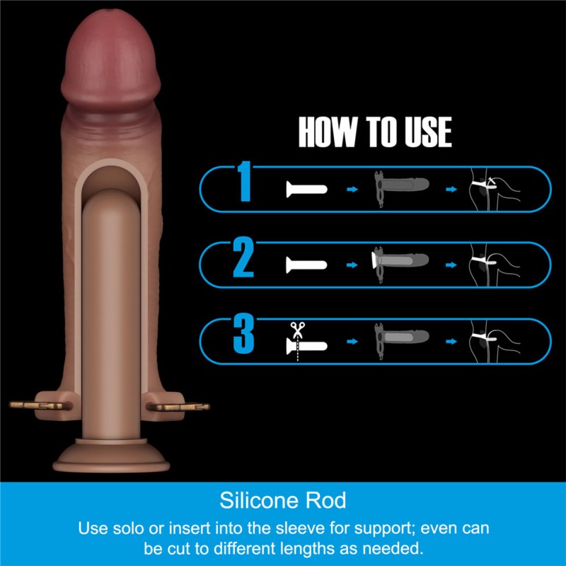 Strap-on iperrealistico con dildo cavo (23 cm) – taglia L, XL, XXL - 18