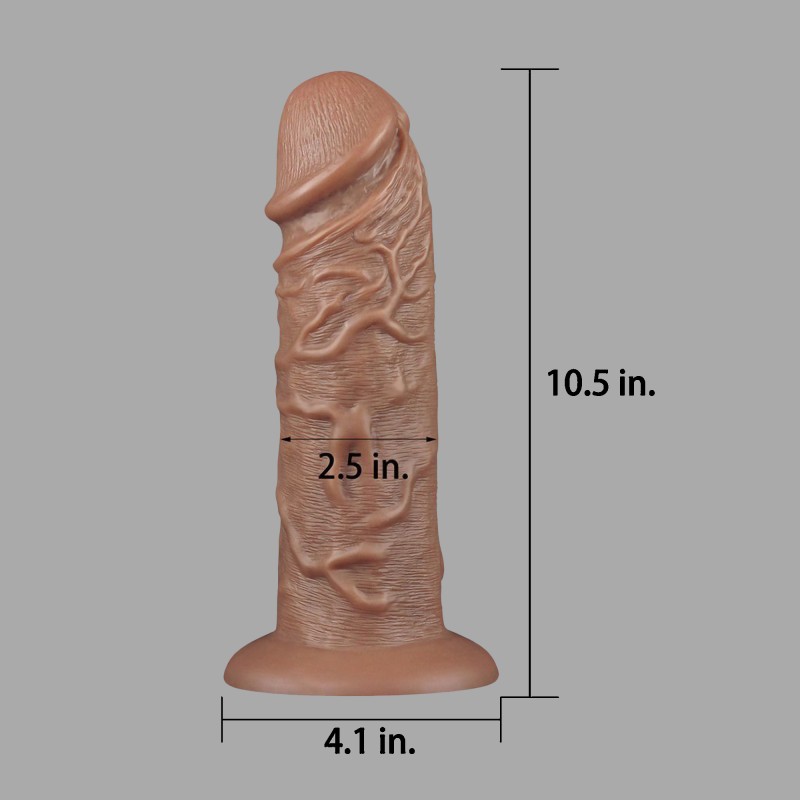 Realistische Chubby Dildo - 26,5 cm - Bruin, groot, flexibel - 8