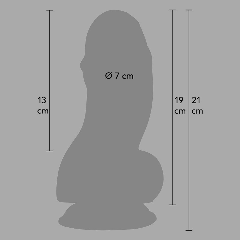 Fat Boys™ - Vinyl dildo Ø 8,5 cm - Rövid, vastag vibrátor tapadókoronggal - 7