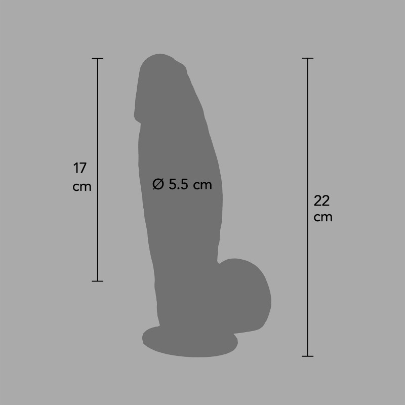 INFERNO™ Dual-Density Suction Cup Dildo - 8.7" Length, 2.2" Diameter (22 cm x Ø 5.5 cm) - 8