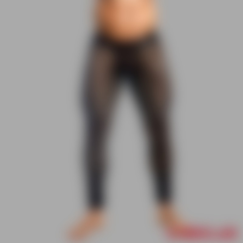 Zwarte transparante netpanty voor mannen - 5