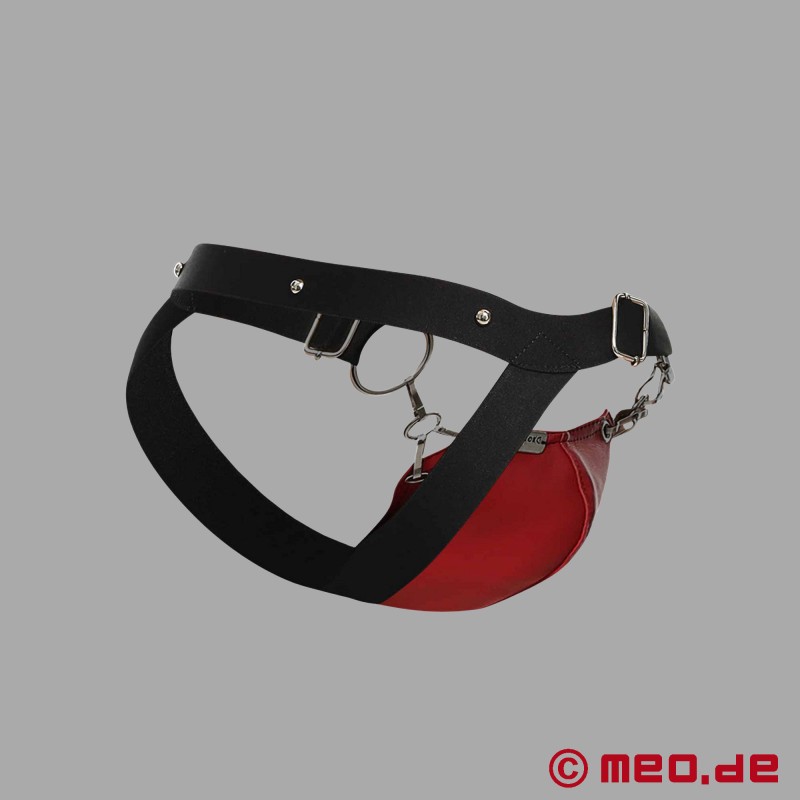 Seksi kırmızı deri jockstrap - ilk görüşte baştan çıkarma! - 11
