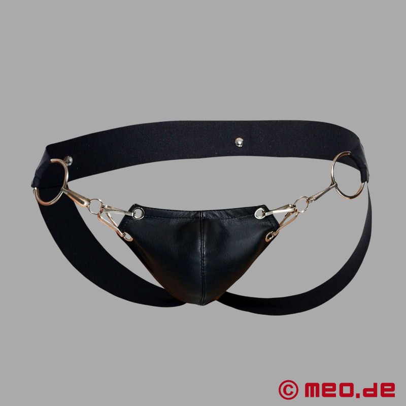 Seksualių suspensorijų su juoda oda dizainas - nepakartojamai vyriškas! - 5