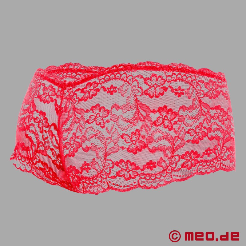Rose Lace Mini Shorts™ - Piros csipke fehérnemű férfiaknak a MEO®-tól - 5