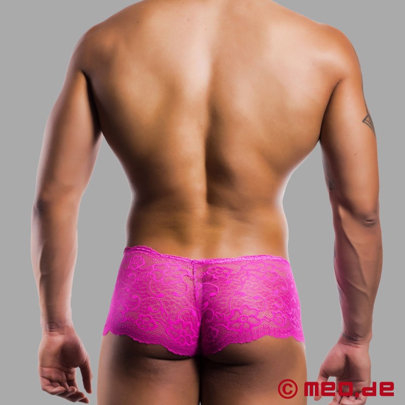 Rose Lace Mini Shorts™ – Rosa Spitzen-Lingerie für Männer von MEO® - 3