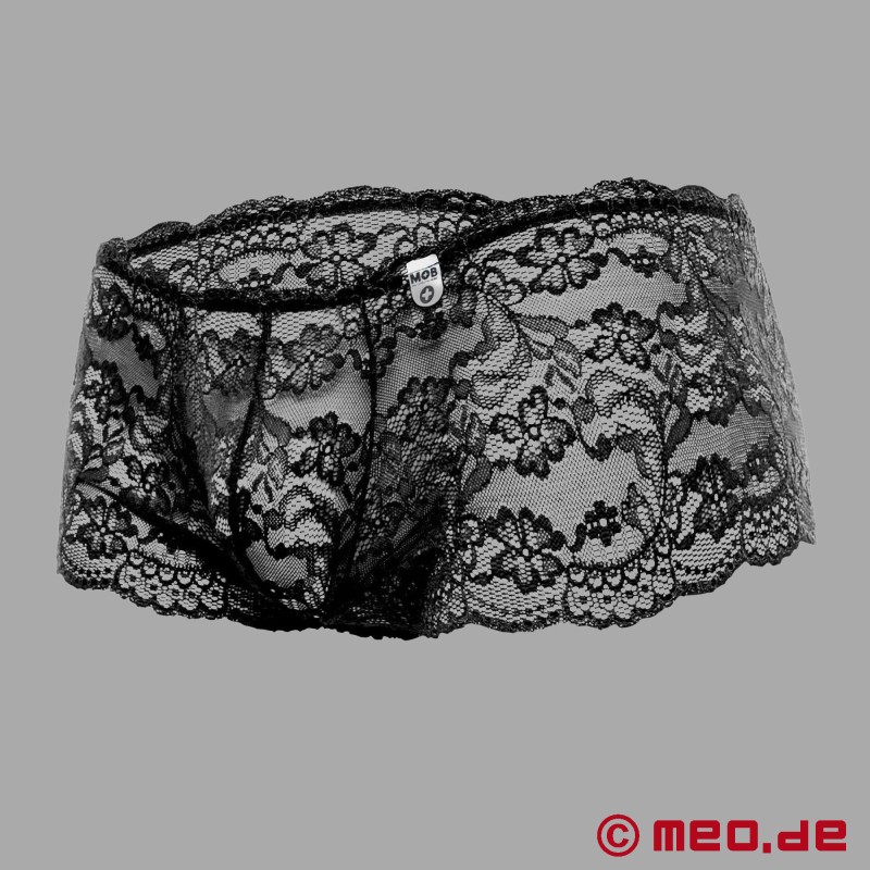 Rose Lace Mini Shorts™ - Black Lace Lingerie for Men by MEO® - 3