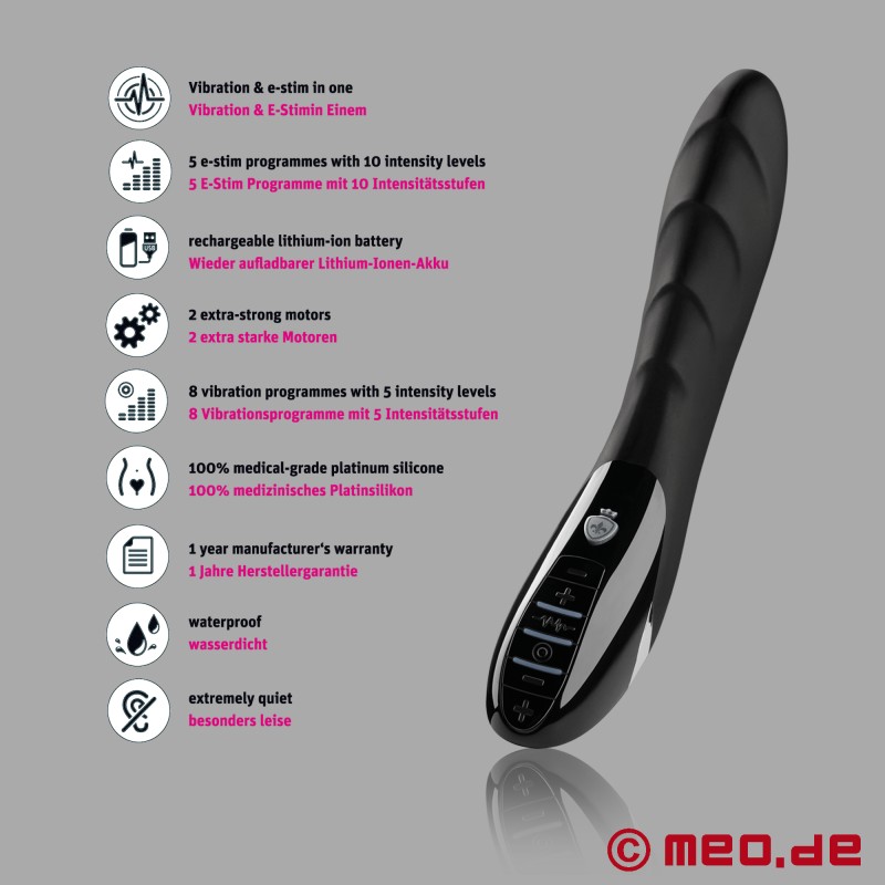 Mystim Sizzling Simon™ - E-stim dildo med vibrasjon - 7