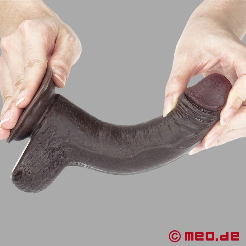 TrueFlesh™ 17,5 cm - Hyperrealistisk svart dildo - 6
