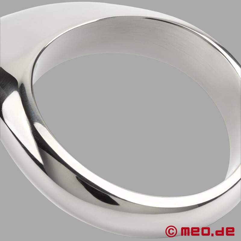 MEO® SilverTongue™ - Cock Ring rozsdamentes acélból a gát ingerlésével - 6