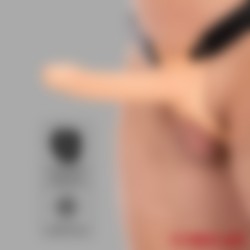 Strap-on dildo - INFERNO™ - met holle, 20 cm lange dildo en Vibration met afstandsbediening! - Thumbnail