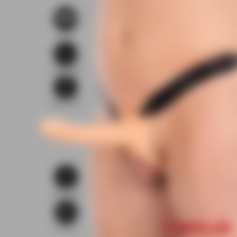 Strap-on - INFERNO™ - med ihålig, 20 cm lång dildo och fjärrstyrd Vibration - 5