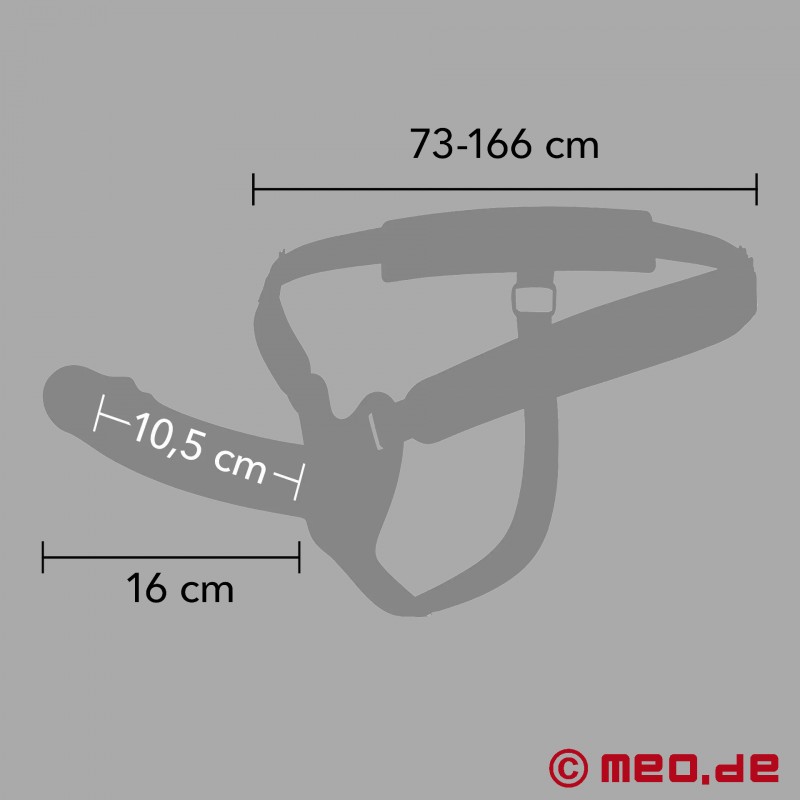 INFERNO™ - Strap-on med ihålig dildo - 16 cm - 6