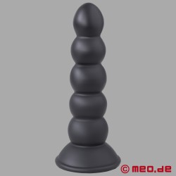 Pénétron™ - Czarny korek analny wykonany z Liquid Silicone z przyssawką