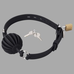 Black MEO® GAGLOCK™ - Lockable Silicone Ball Gag
