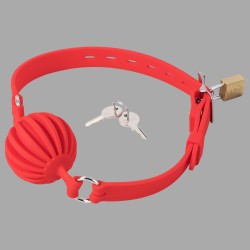 Röd munkavle MEO® GAGLOCK™ - Låsbar munkavle av silikon