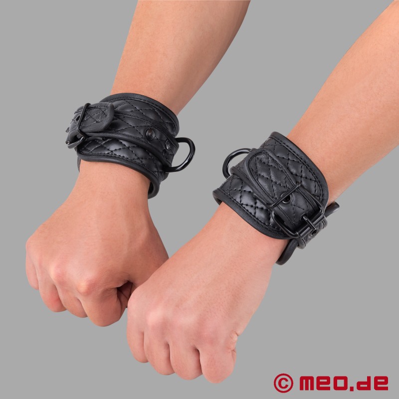 Kožené putá na ruky - séria Black Diamond od MEO® - 5