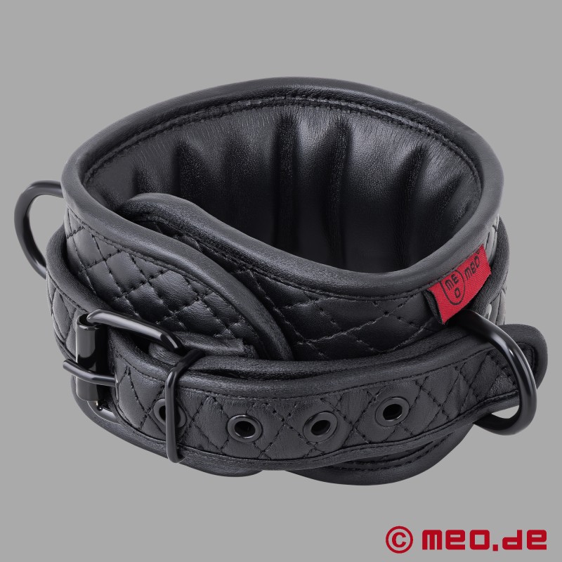 BDSM-halsband i pelle - Black Diamond™-serien från MEO® - 3