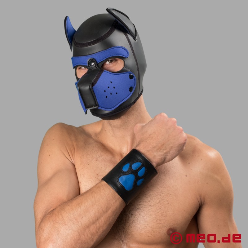 Human Pup - Blue Paw Leather Gauntlet - レザーパウ パピーガントレット - 1