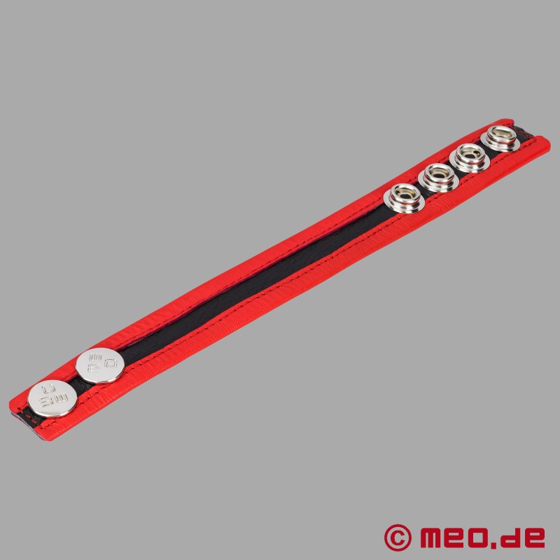 Reguleeritav nahast riistarõngas - punane - HankyCode™ - 2