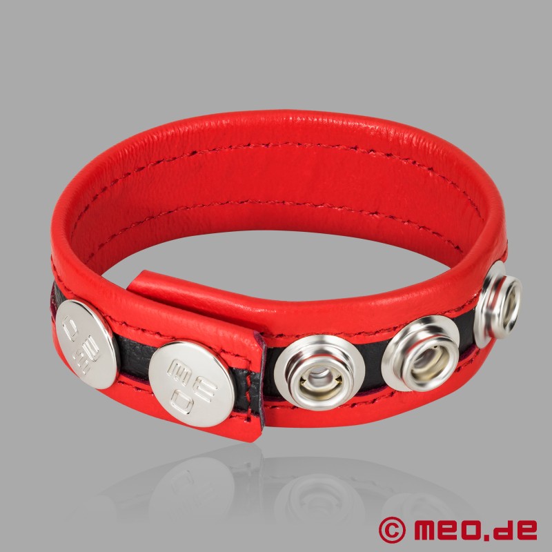 Nastaviteľný kožačný krúžok - červený - HankyCode™ - 1