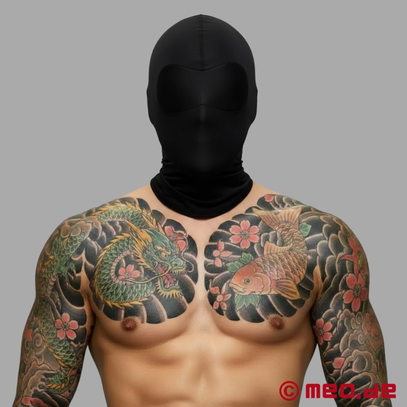 Masque noir fétiche - Masque opaque en spandex - 1