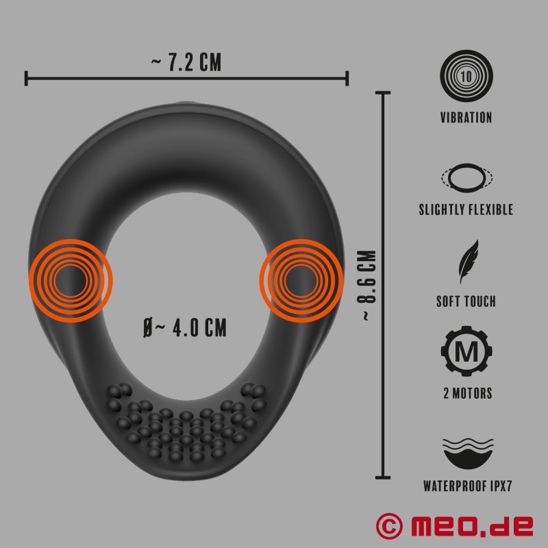 Cazzomeo® Rebel™ - Vibrācijas Cock Ring ar push-up funkciju - 9