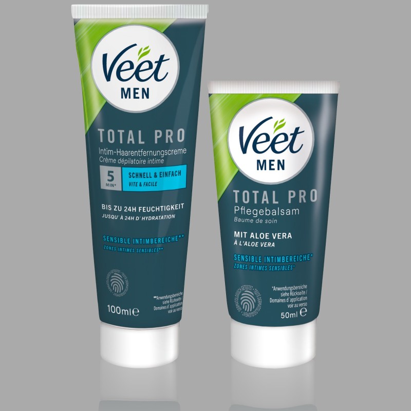 "Veet Men Total Pro™" intymių plaukelių šalinimo rinkinys, 150 ml - 2