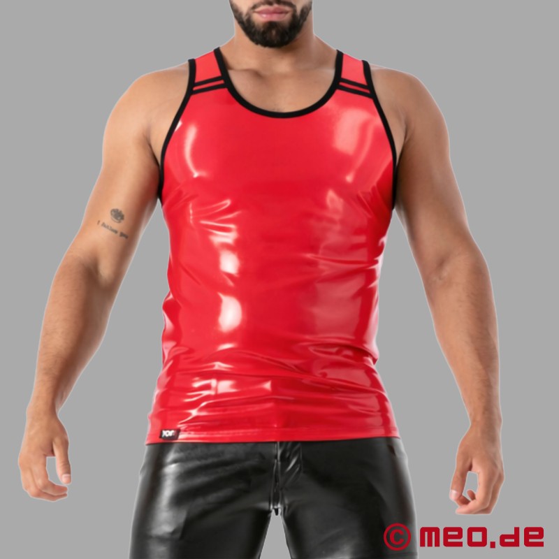 Tank Top en latex rouge - SecondSkin™ - Vêtements en latex de Paris - 2
