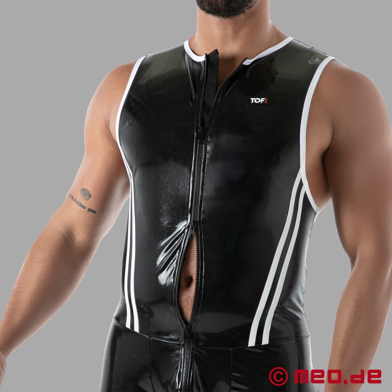 Latex Full Zip Body nero – SecondSkin™ – Abbigliamento in latex da Parigi - 5