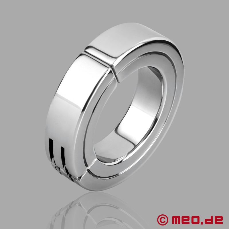 Magnetyczny cockring wykonany ze stali nierdzewnej - z bezpiecznym magnetycznym zamknięciem zapewniającym twardą i długotrwałą - 2