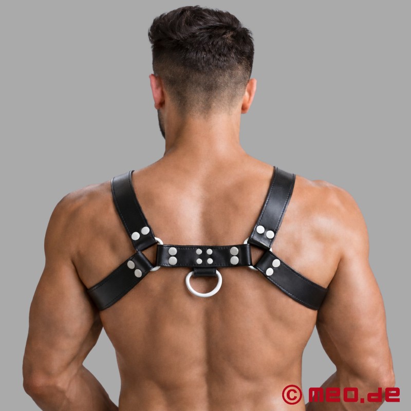 Bőrből készült hám - fekete/fehér - FetishGear™ by MEO® - 3