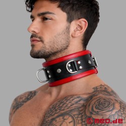 Čierno-červený kožaný bondage obojok z kolekcie Distinct od MEO® - Thumbnail