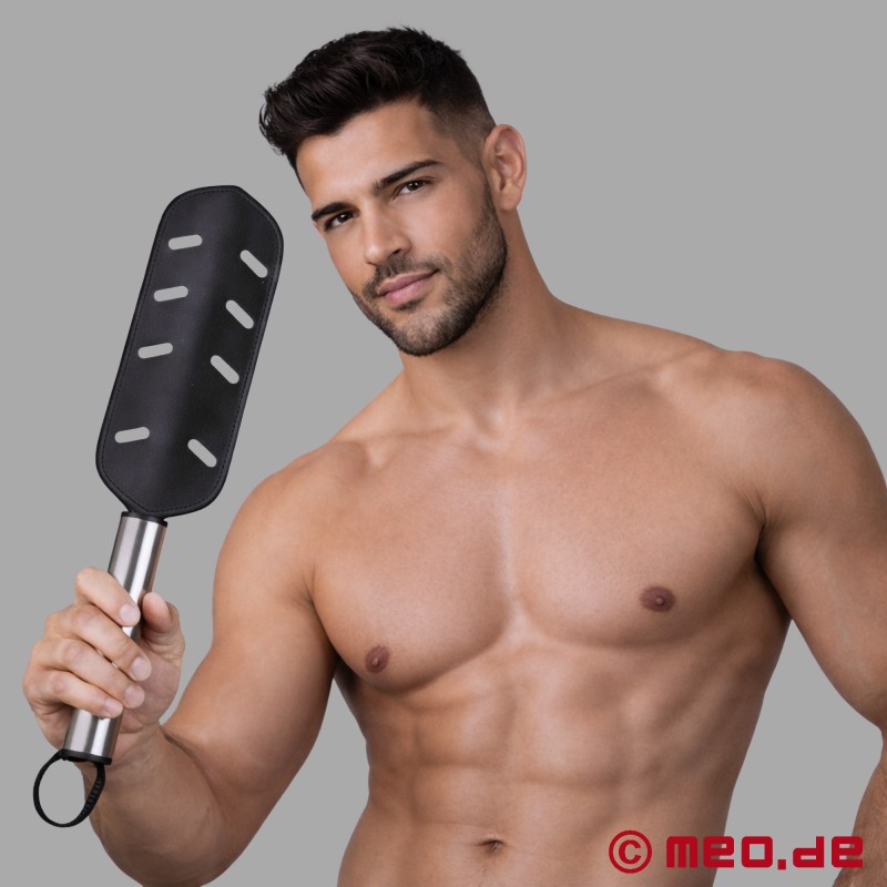 Pala BDSM de acero inoxidable y cuero - HurtMe™ by MEO® Germany - 1