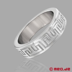 Пръстен за пенис с рисунка "La Greca" - сребърен