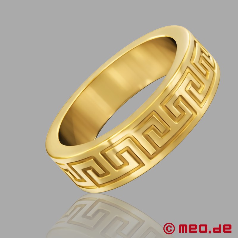 Cockring de lux cu model "La Greca" - auriu - 2