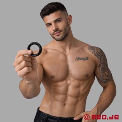 Kovinski obroček - AlphaMale® - črn - Thumbnail