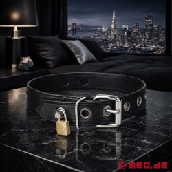 Lockable Leather Slave Collar - San Francisco Bondage Collar by MEO Germany - Thumbnail