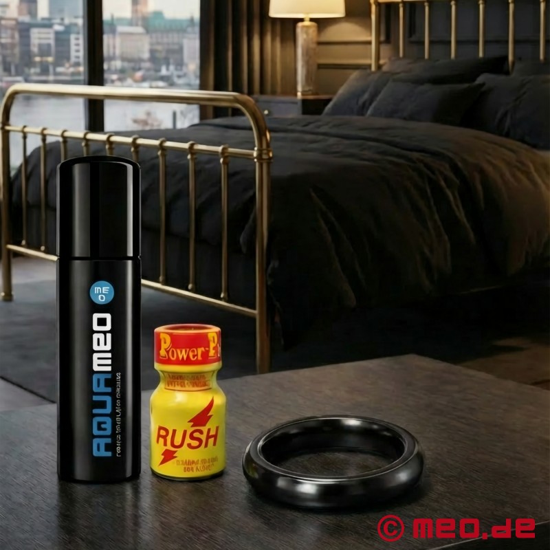 Anel metálico para o pénis - Alphamale® - preto - 2