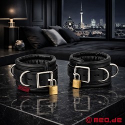 Låsbare, polstrede ankelmansjetter i skinn - Black Berlin™-kolleksjonen fra MEO® - Thumbnail