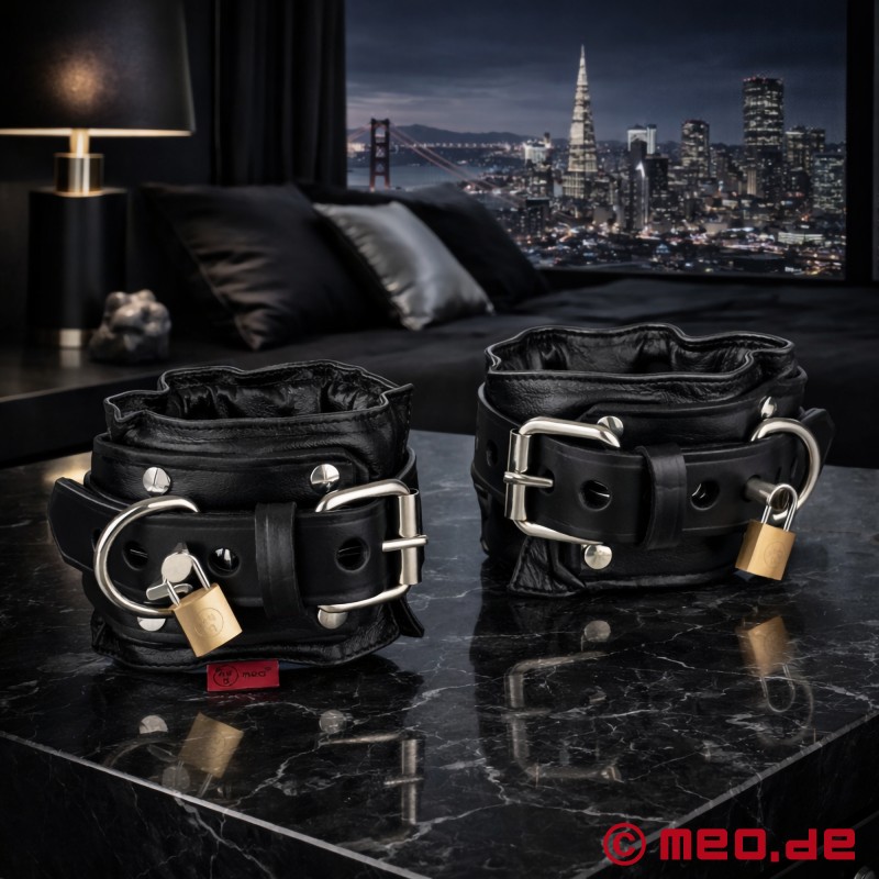 Lockable Leather Wrist Cuffs – MEO San Francisco Collection - 2