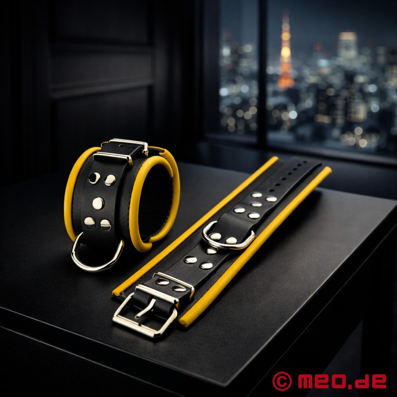 Distinct™ algemas em couro, acolchoadas, preto/amarelo, da MEO® - 2